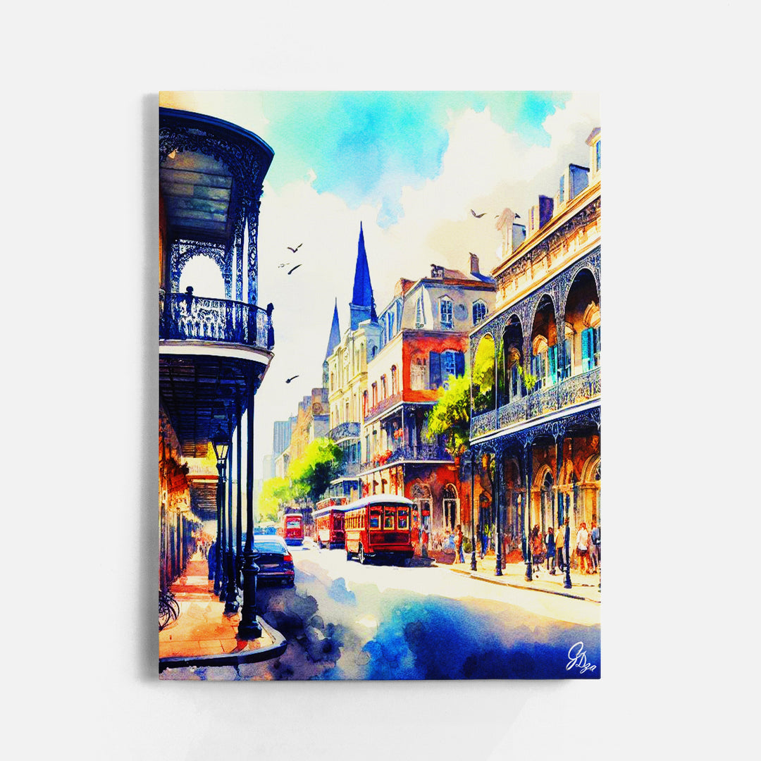 St. Charles Way New Orleans Wall Art Canvas Print Front View Wrapped