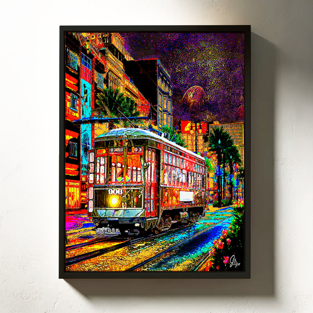 Streetcar Named Desire New Orleans Wall Art Canvas Print Front View Floating Frame
