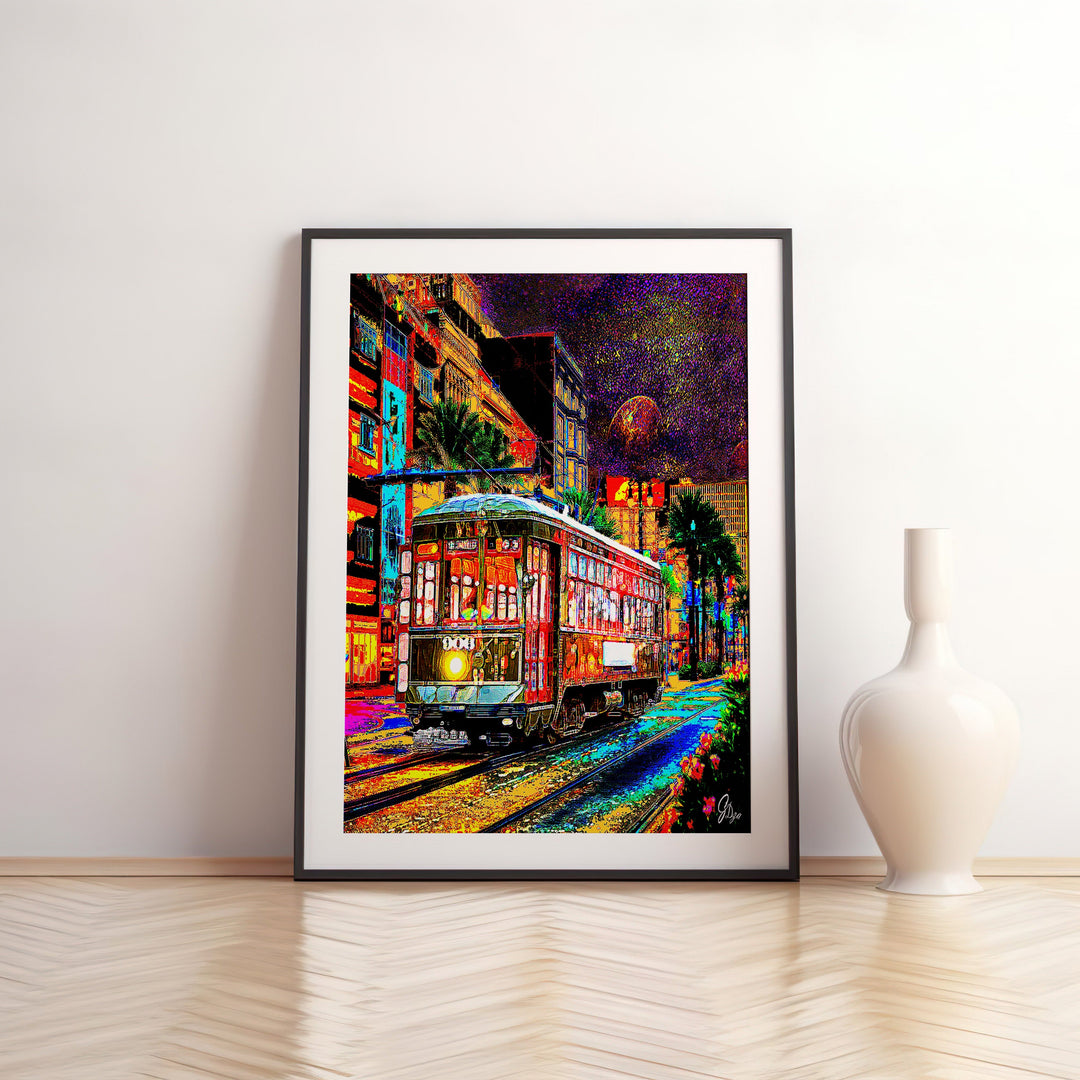 Streetcar Named Desire New Orleans Wall Art Canvas Print Front View Matted