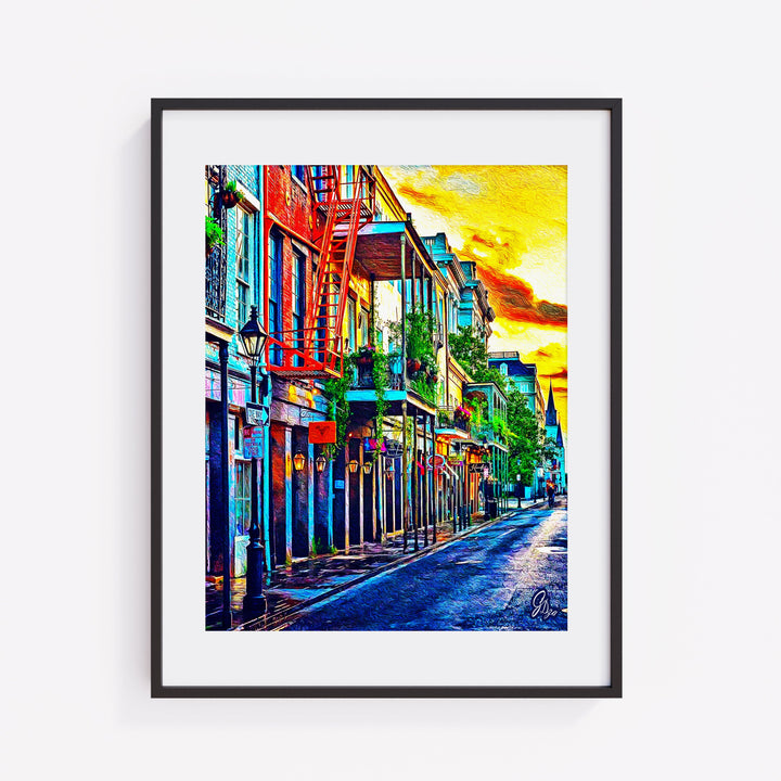 Sunset in the French Quarters New Orleans Wall Art Canvas Print Front View