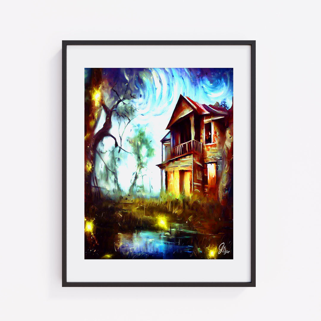 Swamp House Nature Wall Art Canvas Print Front View
