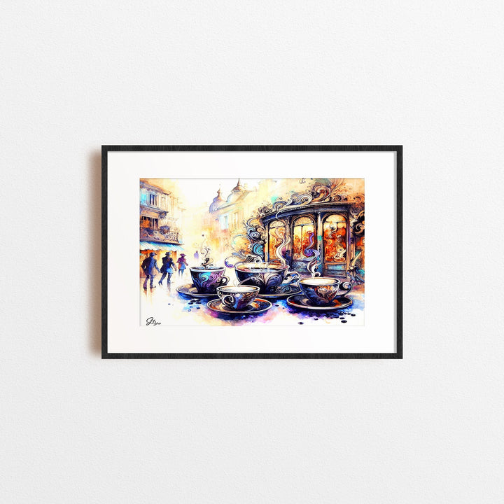 Tea Cups Series 2 Kitchen Wall Art Canvas Print Front View