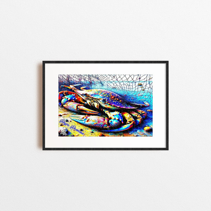 The Blue Crab Kitchen Wall Art Canvas Print Front View
