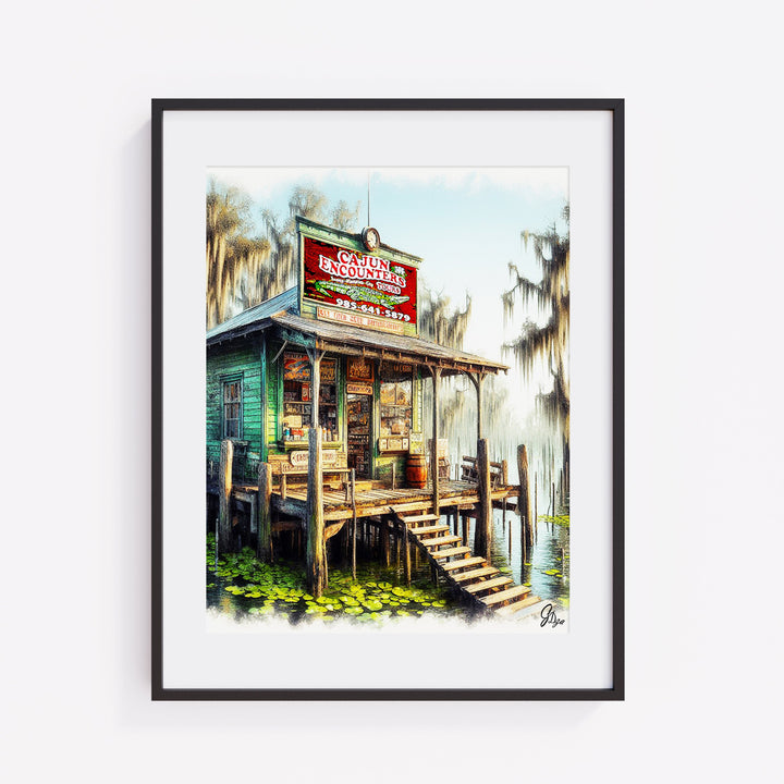 The Cajun Encounters Landscape Wall Art Canvas Print Front View