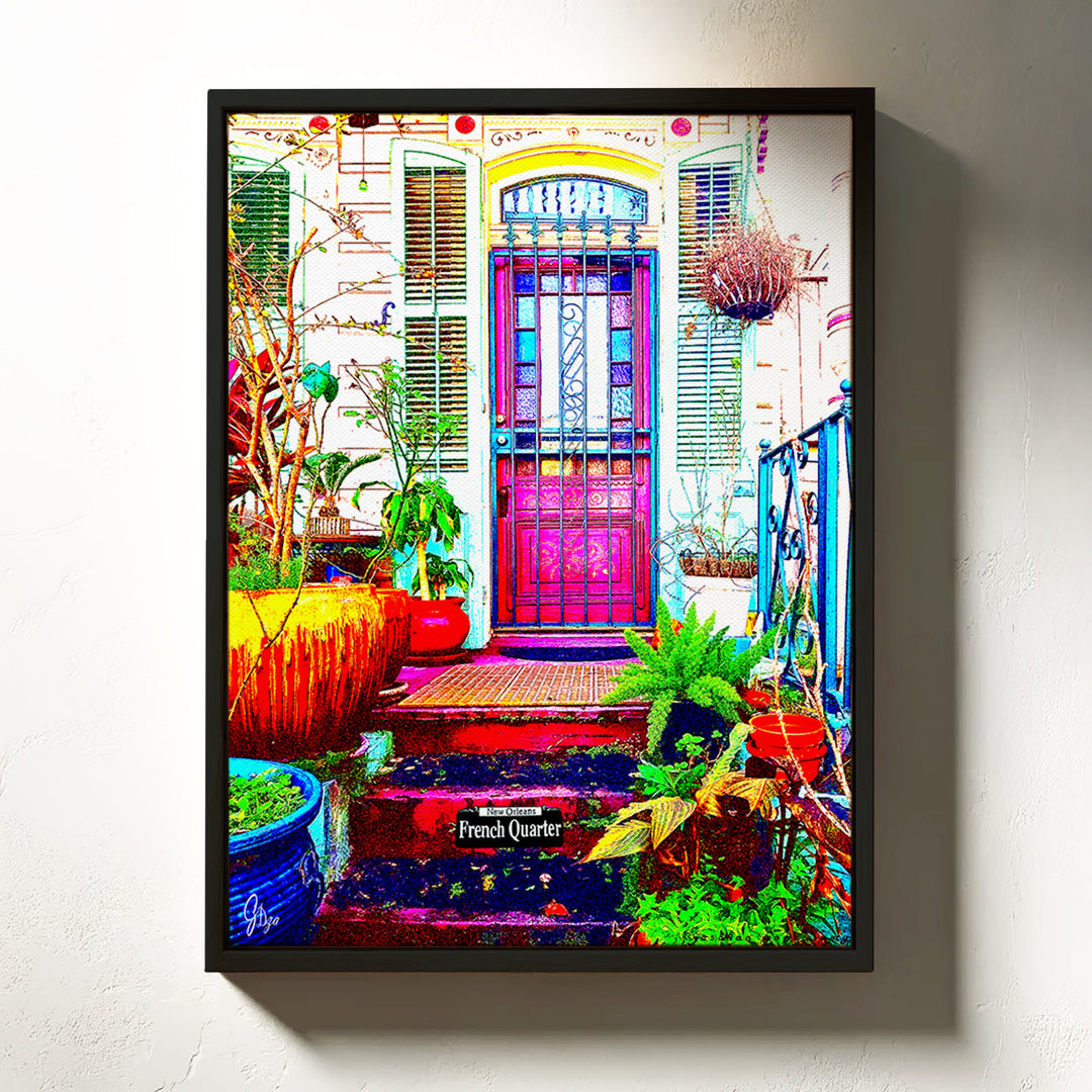 The Residence New Orleans Wall Art Canvas Print Front View Floating Frame