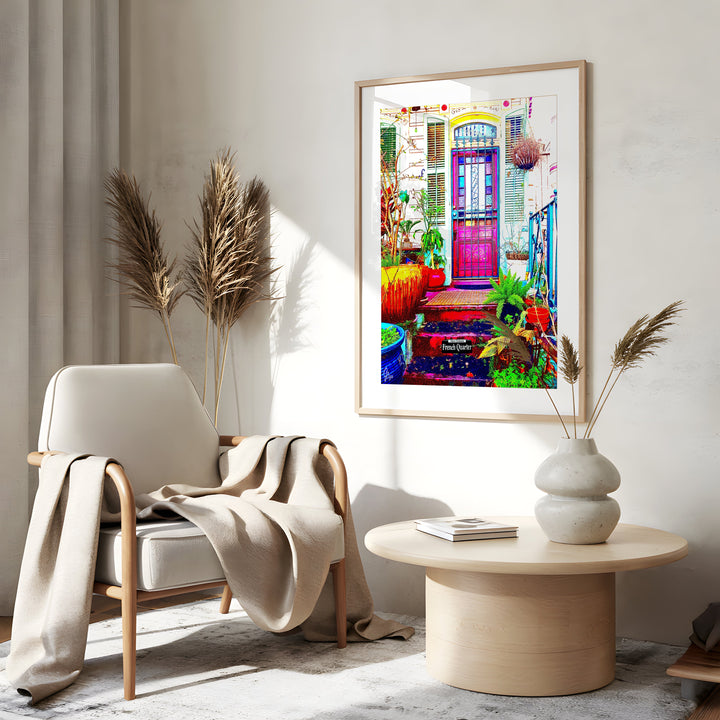 The Residence New Orleans Wall Art Canvas Print Side View Gold Frame