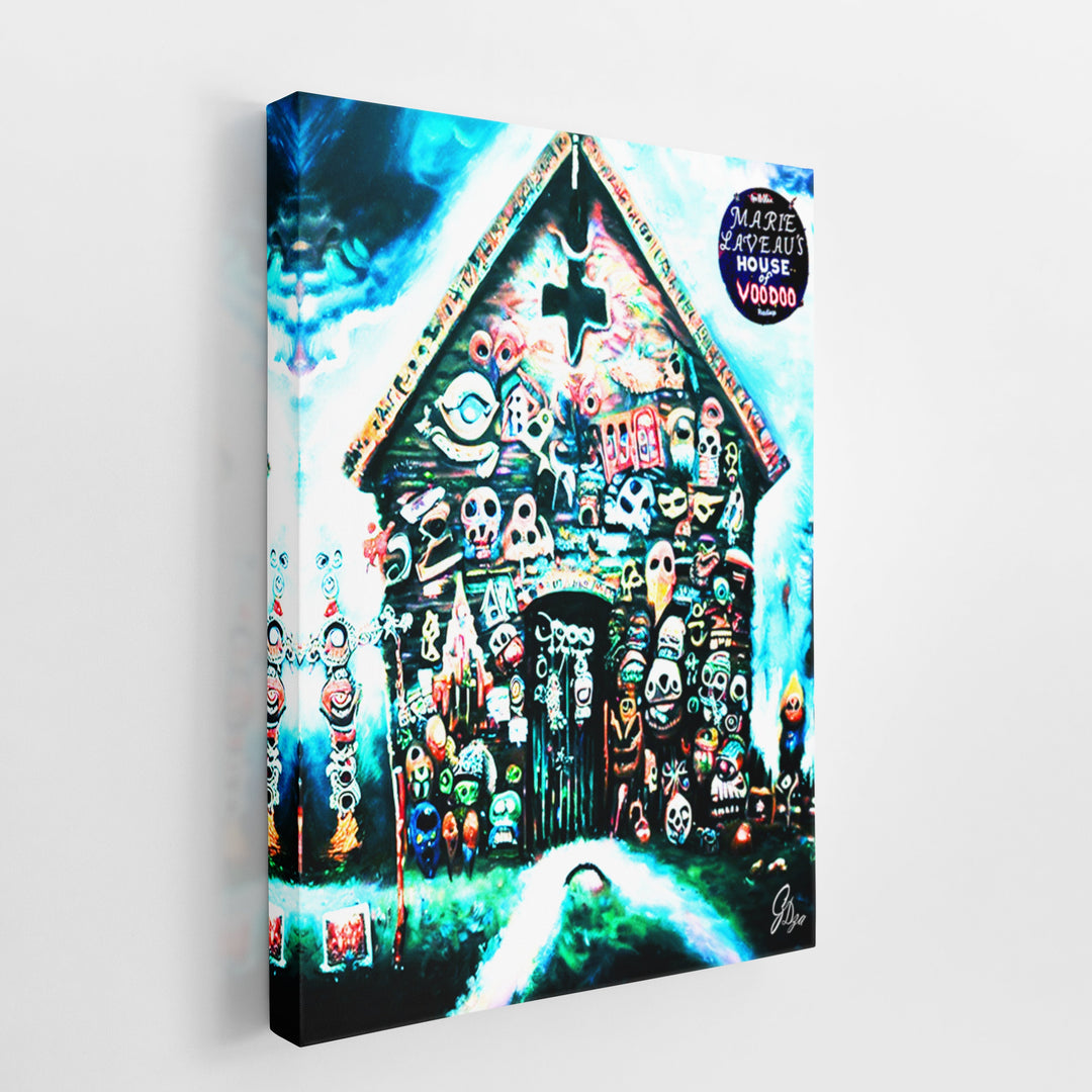 Voodoo House New Orleans Wall Art Canvas Print Side View Wrapped