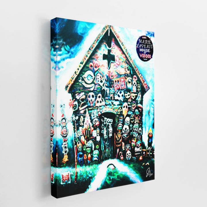 Voodoo House New Orleans Wall Art Canvas Print Side View Wrapped