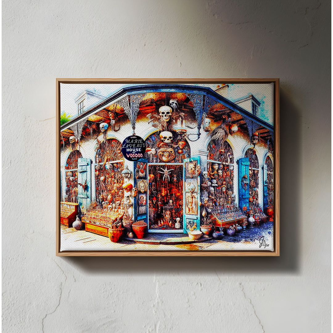Voodoo Store New Orleans Wall Art Canvas Print Front View Floating Frame