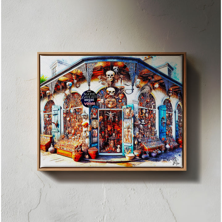 Voodoo Store New Orleans Wall Art Canvas Print Front View Floating Frame