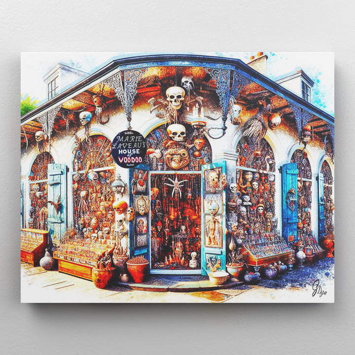 Voodoo Store New Orleans Wall Art Canvas Print Front View Wrapped